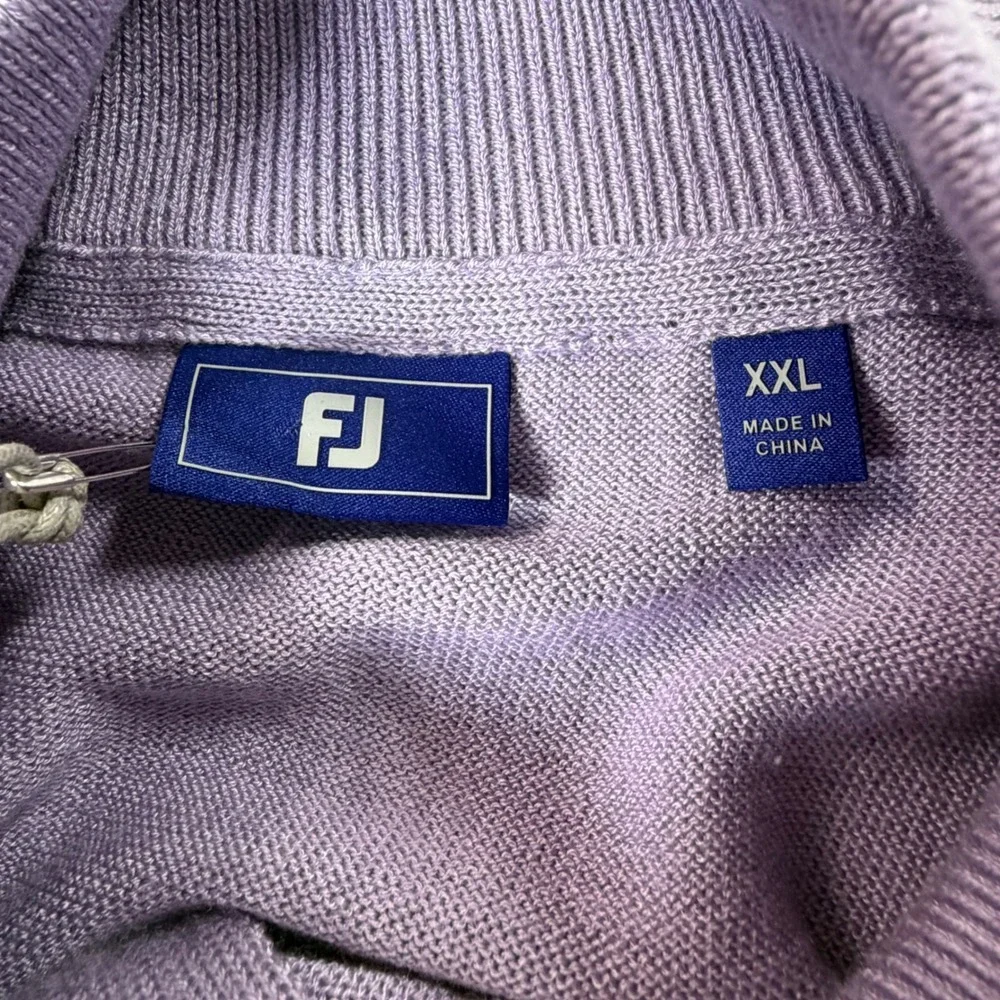 Footjoy Half Zip Sweater Men XXL Lavender Golf Pullover Wool Preppy Winter